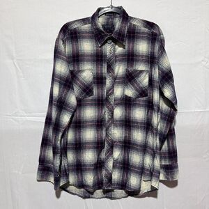 Ryan Keith Men's Plaid Preppy‎ Long Sleeve Pocket Button Down Shirt Black Large